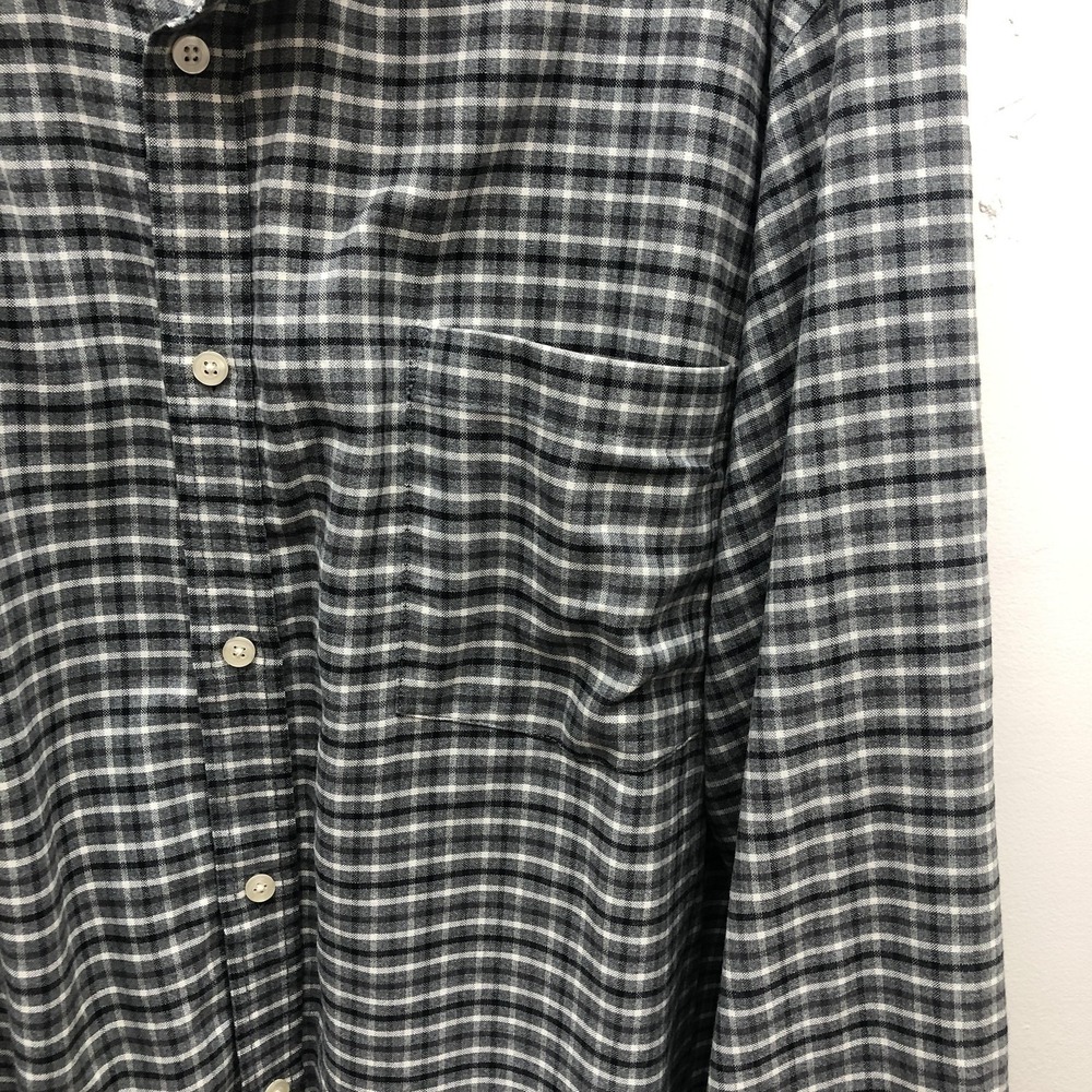 Foundry Supply Co Mens 3XL Gray Black White Plaid Button Down Shirt Easy Care - Picture 5 of 9
